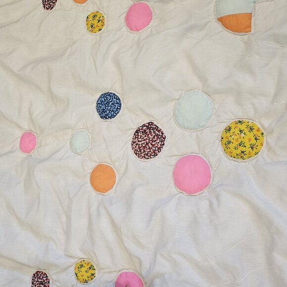 Vintage Kitschy Baby Quilt Blanket Clown Animals Balloons White Lace‎ 41 X 50 - Picture 6 of 13